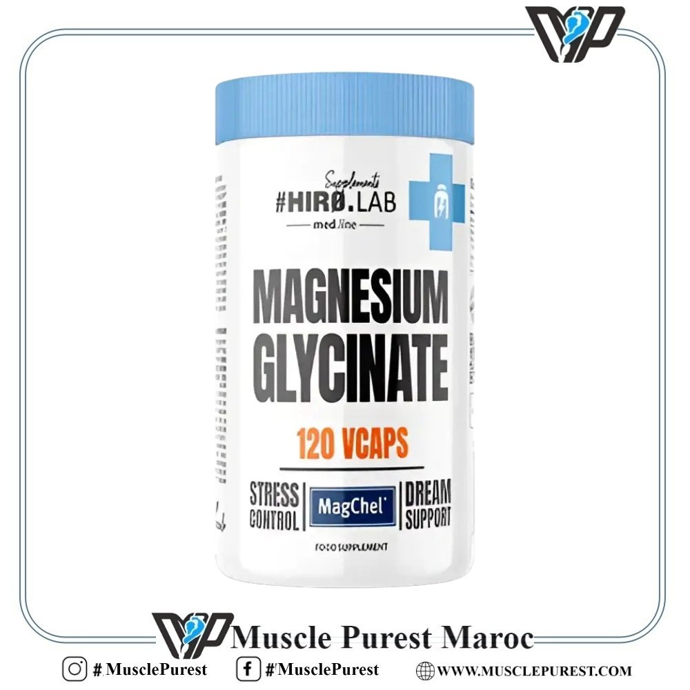 hiro lab magnsuime Magnesium Glycinate Hiro.Lab 120 Vcaps | Anti-Stress & Sommeil – Image 1